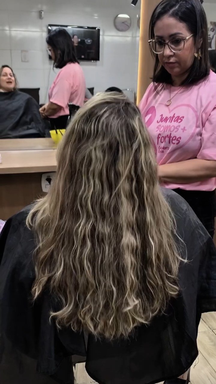 Antes: cabelo da cliente ao chegar